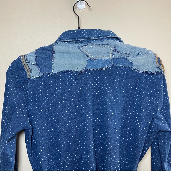 Boden Blue Long Sleeve Notched Collar Shirt Dress - Picture 8 of 14